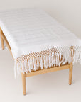Oaxacan Large White Handwoven Table Runner