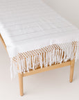 Oaxacan Large White Handwoven Table Runner