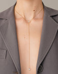 HEART DROP NECKLACE WHITE TOPAZ