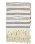 Throw Blanket in Charcoal Stripes
