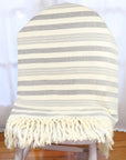 Throw Blanket in Charcoal Stripes
