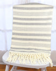 Throw Blanket in Charcoal Stripes