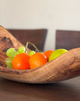 Italian Olivewood Boat Shaped Serving Bowl