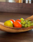 Italian Olivewood Boat Shaped Serving Bowl