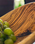 Italian Olivewood Boat Shaped Serving Bowl