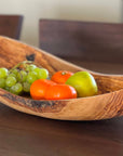 Italian Olivewood Boat Shaped Serving Bowl