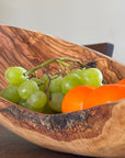 Italian Olivewood Boat Shaped Serving Bowl