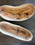 Italian Olivewood Boat Shaped Serving Bowl