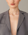 HEART DROP NECKLACE WHITE TOPAZ