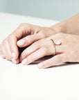 JULIA DOUBLE RING PEARL 18K