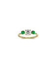 TRILOGY DIAMOND & EMERALD RING 0.75ct