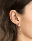 ROUND DROP EARRING SILVER PLATED