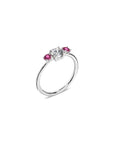 TRILOGY DIAMOND & TOURMALINE RING 0.5ct