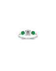 TRILOGY DIAMOND & EMERALD RING 0.75ct